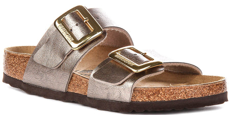 Birkenstock Sydney Comfort Klompen | Taupe suède leer voor Vrouwen - Normale Pasvorm