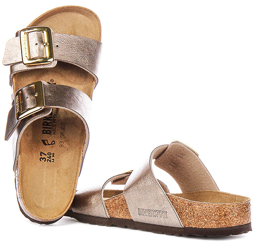 Zuecos acolchados Birkenstock Sydney | Cuero de ante topo para mujeres - Ajuste regular
