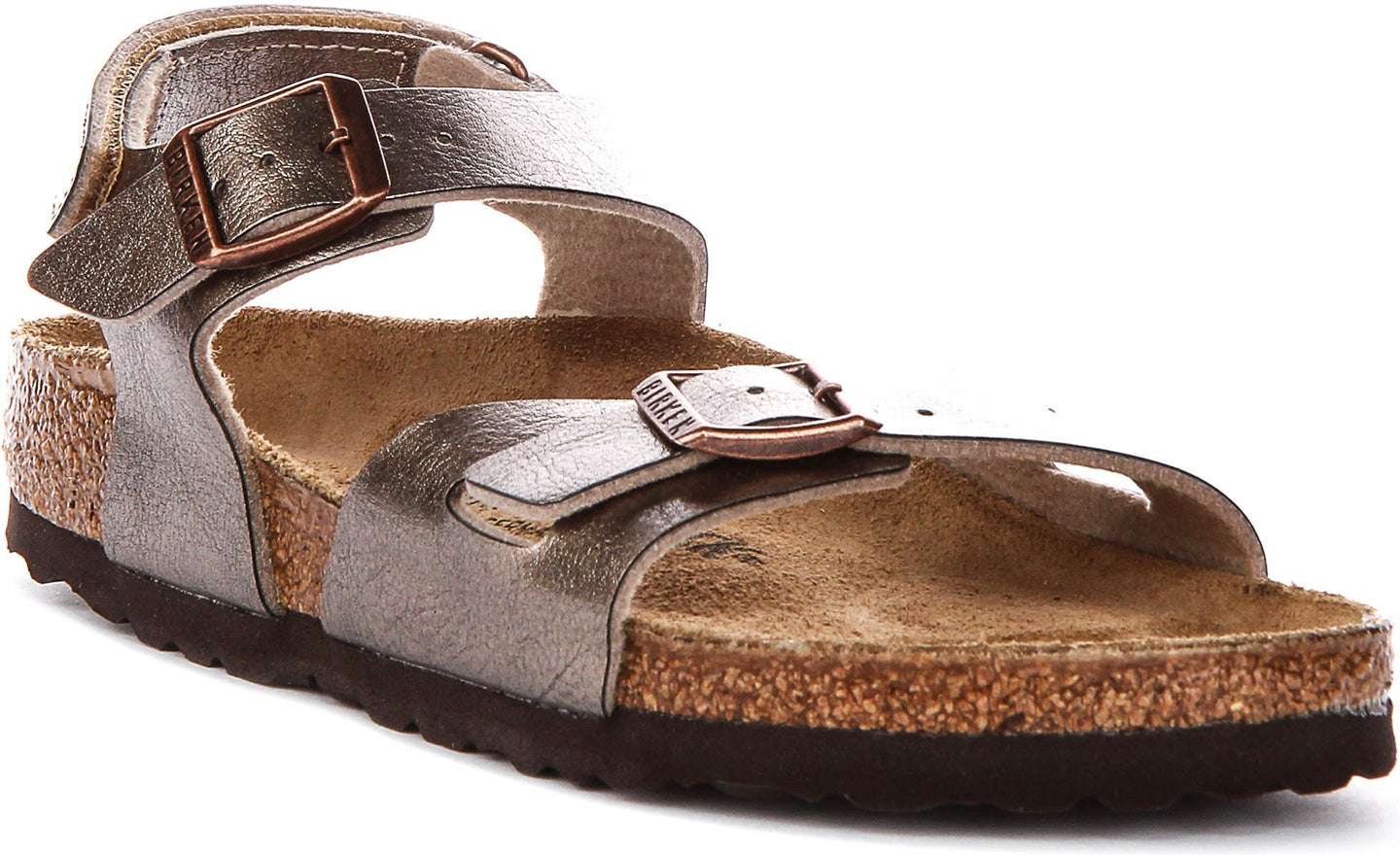 Birkenstock Rio Sandalen | Taupe Birko-Flor voor Kinderen - Smalle Pasvorm
