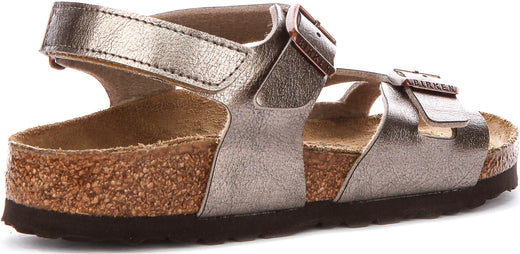 Birkenstock Rio Sandalen | Taupe Birko-Flor voor Kinderen - Smalle Pasvorm