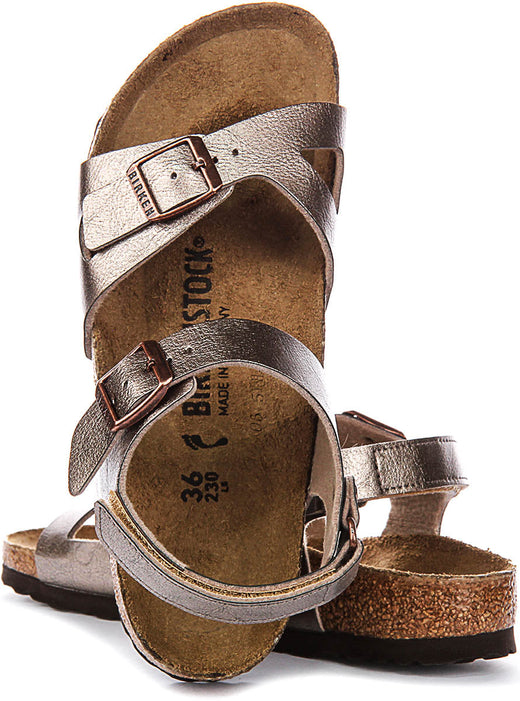 Birkenstock Rio Sandalen | Taupe Birko-Flor voor Kinderen - Smalle Pasvorm