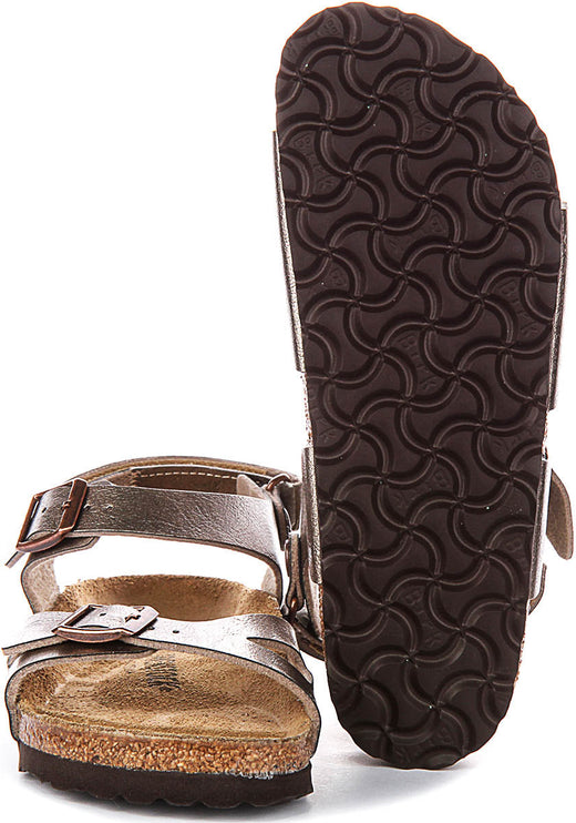 Birkenstock Rio Sandalen | Taupe Birko-Flor voor Kinderen - Smalle Pasvorm