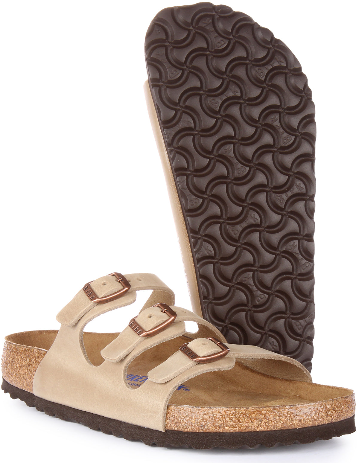 Birkenstock Florida Sandaler | Tobakfärgat äkta läder för män och kvinnor