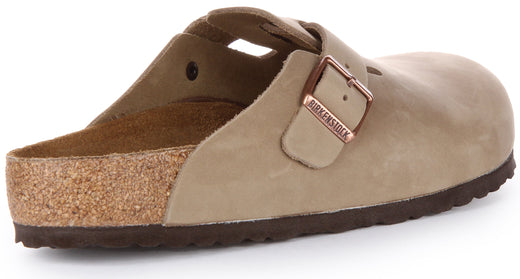 Zuecos Birkenstock Boston | Cuero genuino tabaco para mujer