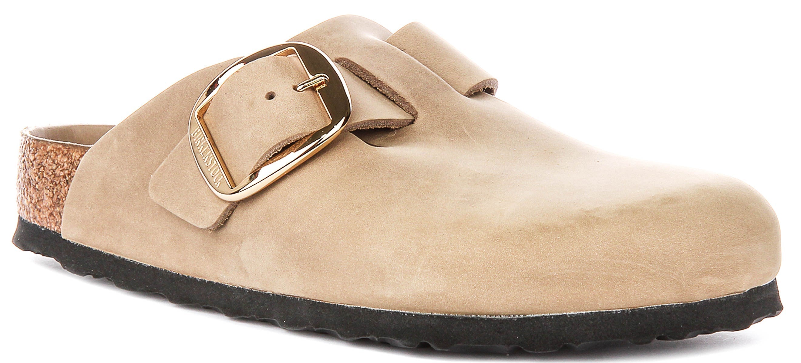 Zuecos Birkenstock Boston | Cuero nobuk tabaco - Hebilla grande para hombres y mujeres - Ajuste regular