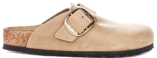Zuecos Birkenstock Boston | Cuero nobuk tabaco - Hebilla grande para hombres y mujeres - Ajuste regular