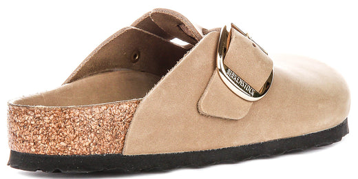 Zuecos Birkenstock Boston | Cuero nobuk tabaco - Hebilla grande para hombres y mujeres - Ajuste regular