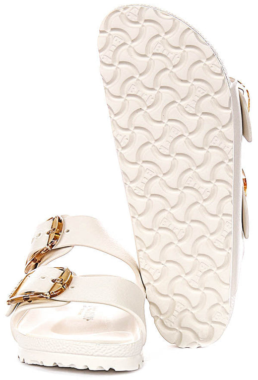 Sandalias Birkenstock Arizona | EVA blanco - Hebilla grande para hombres y mujeres - Ajuste estrecho